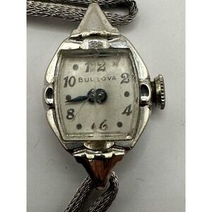 Bulova 21 Jewel Non-Working Womens Watch Vintage 10K RGP Silver Tone L3 843004 Y